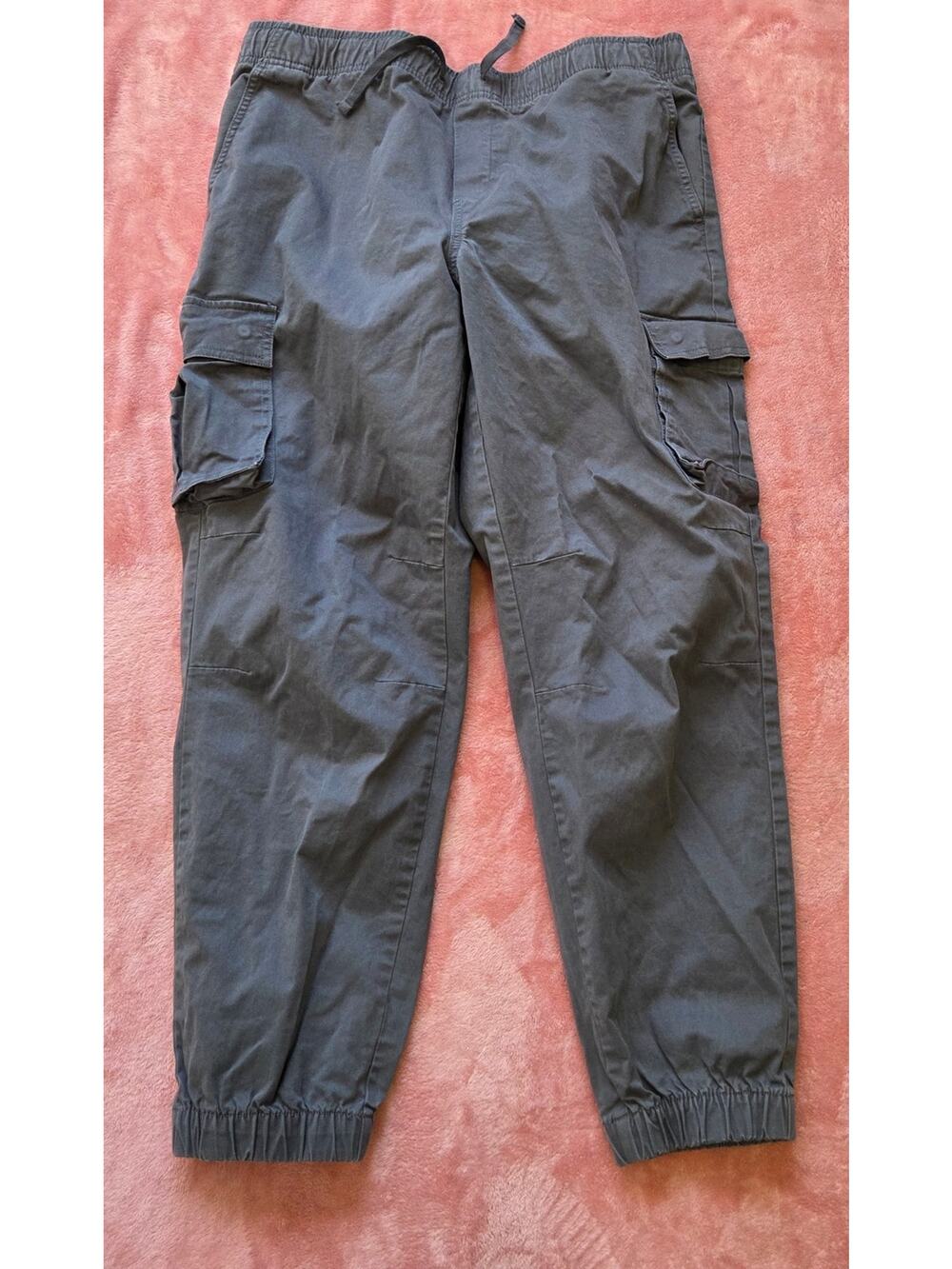 No Boundaries Khaki Elastic Waist Grey Joggers Men's Size Large